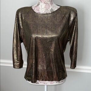 Fabulous Vintage Prezzia Black Gray Blouse M